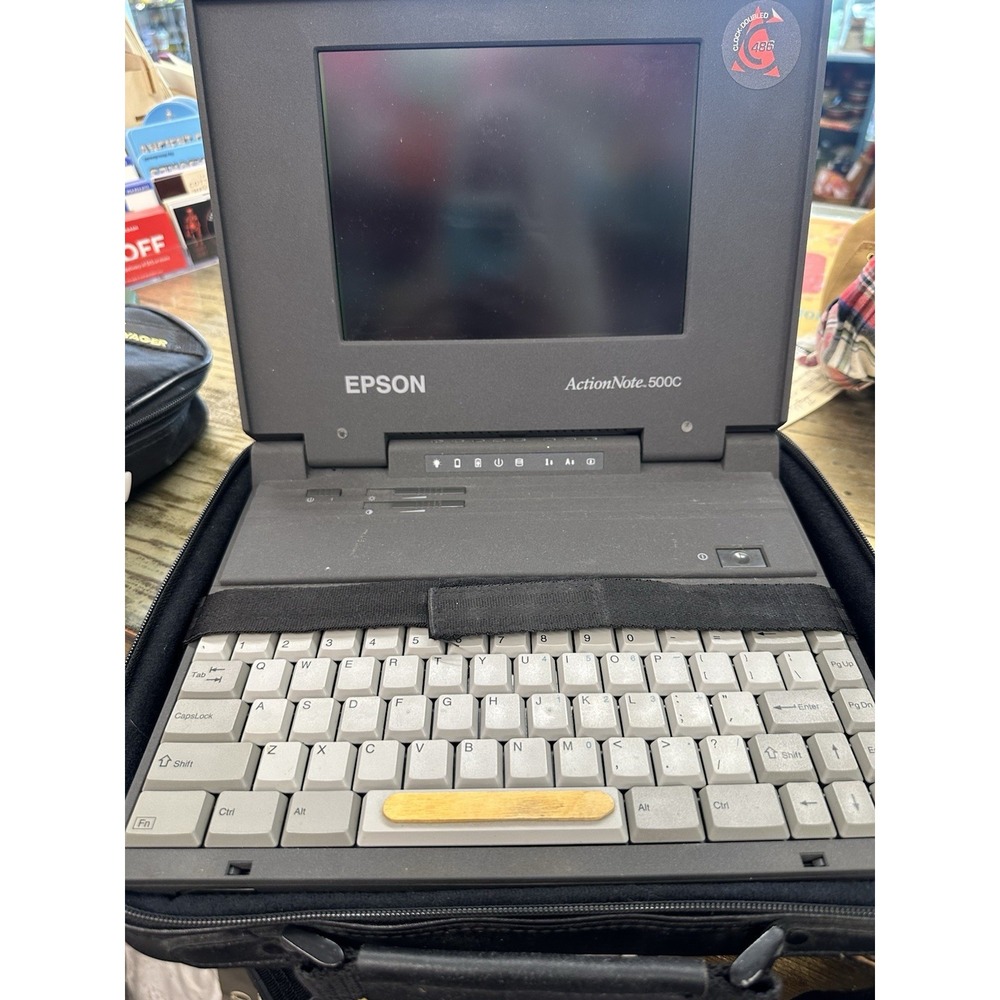 VINTAGE EPSON ACTIONNOTE 500C LATOP, COLLECTIBLE, STRICTLY FOR PARTS, AS-IS,
